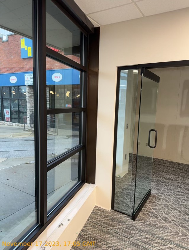 Commercial glass installation by Scottsburg Glass
