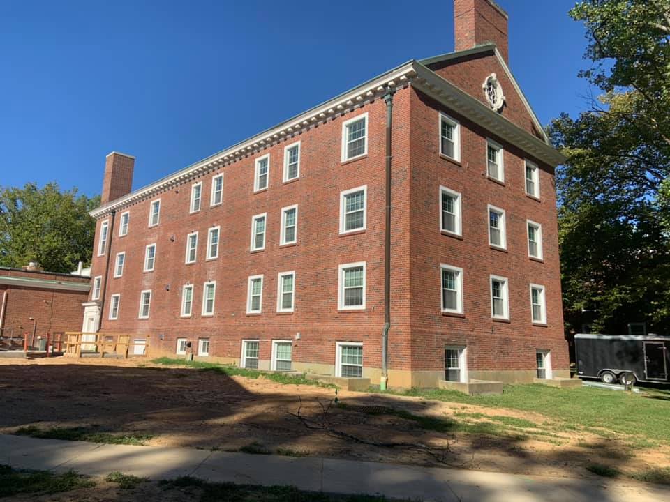 Historic building window installation by Scottsburg Glass